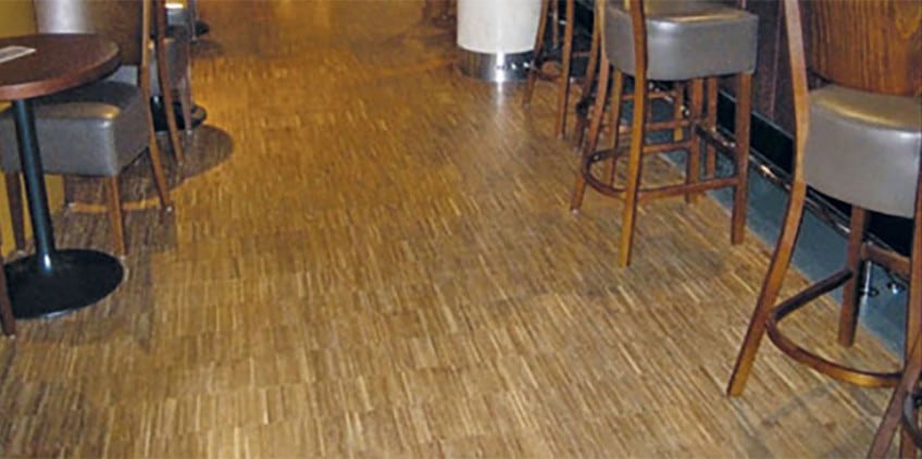 Industrial Parquet flooring at the Hoxton Hotel